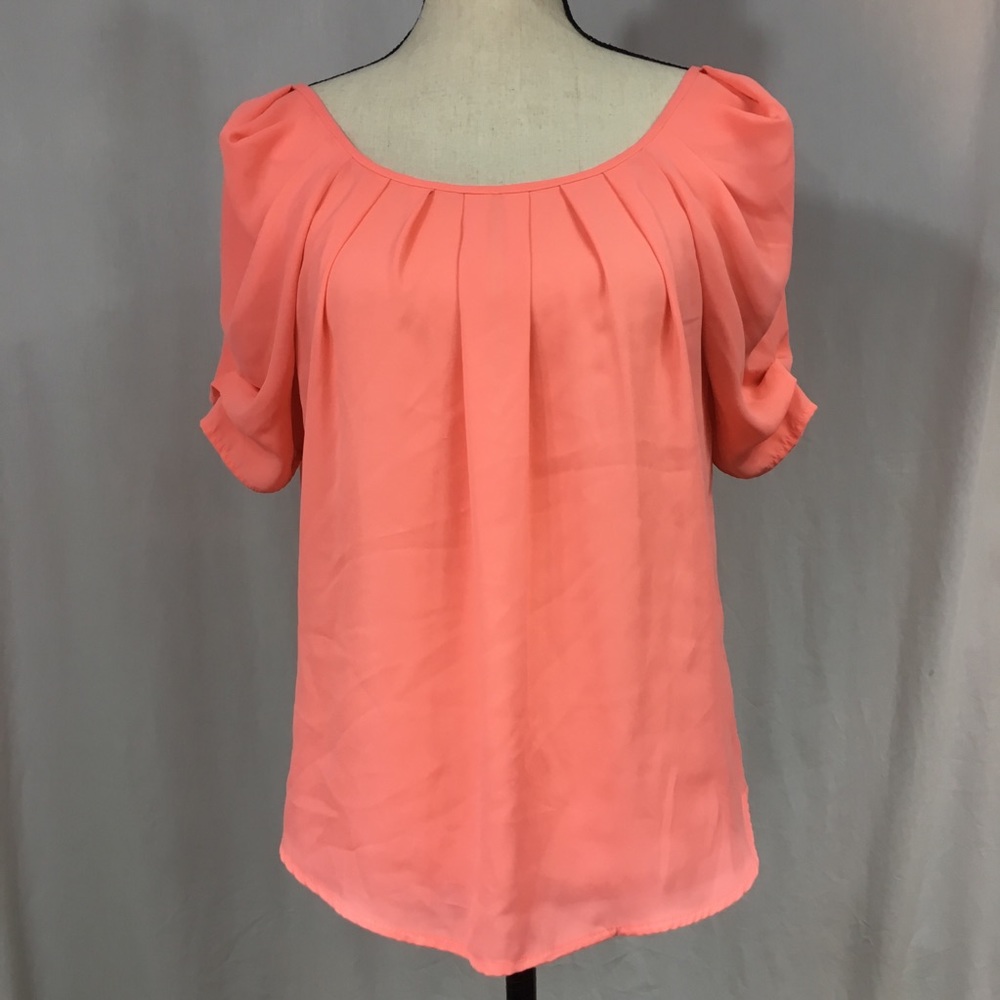 Mine Anthropologie Coral Blouse Size M